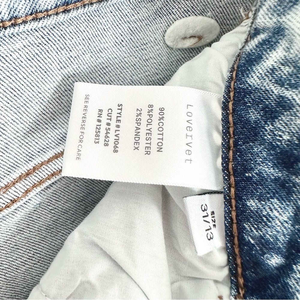 Lovervet Ankle Cropped Straight Leg Light Wash Distressed Jeans Size 31/13 - Picture 8 of 8